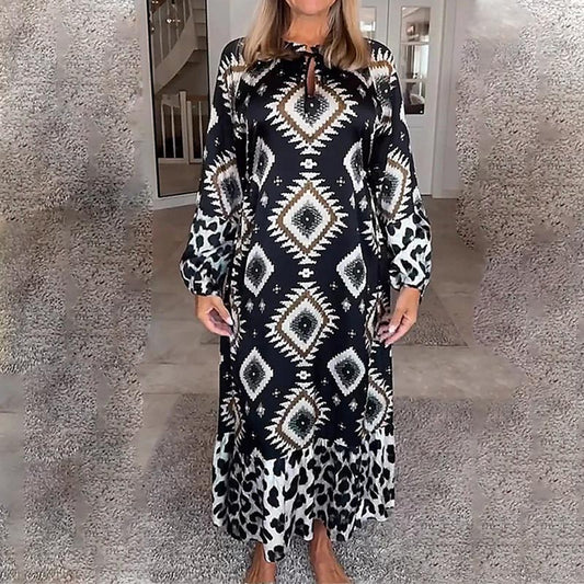 🍂Fall Specials🍂Women’s Bohemian Casual Printed Long-sleeve Dress