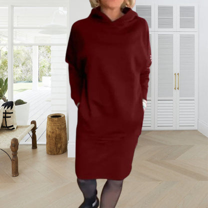 Women's hooded dress with pockets