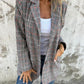 🔥Fall Lapel Collar Slim Button Plaid Small Suit For Women