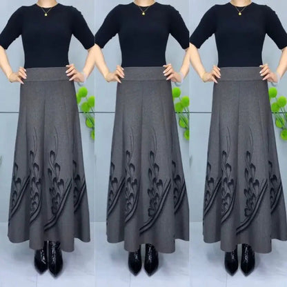 🔥Best Selling🔥Women’s Elegant High-Waist A-Line Faux Wool Skirt