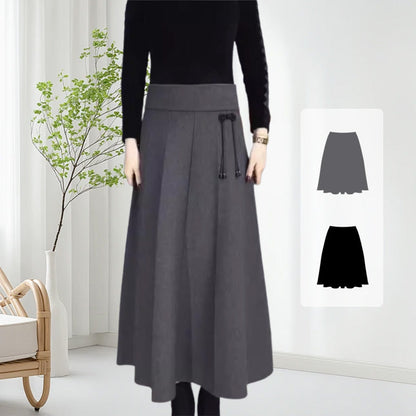 Women’s Elastic High Waisted Thick Long Skirt